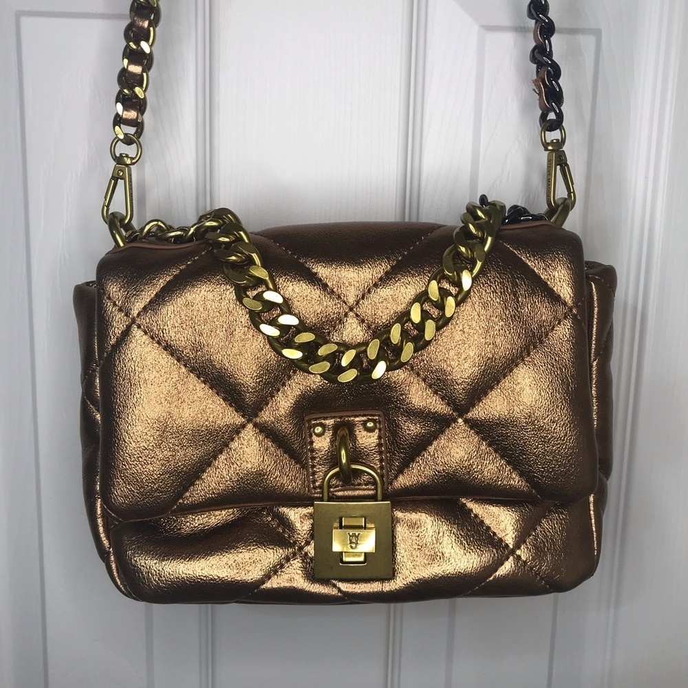 Steve Madden Terra Quilted Bronze Chain Strap Women's Bag - Picture 2 of 7